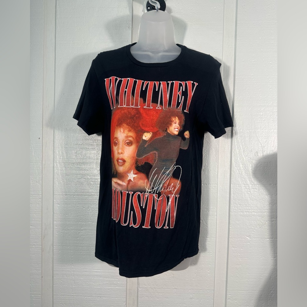 Whitney Houston Vintage Black Short Sleeve Tshirt Size Small EUC